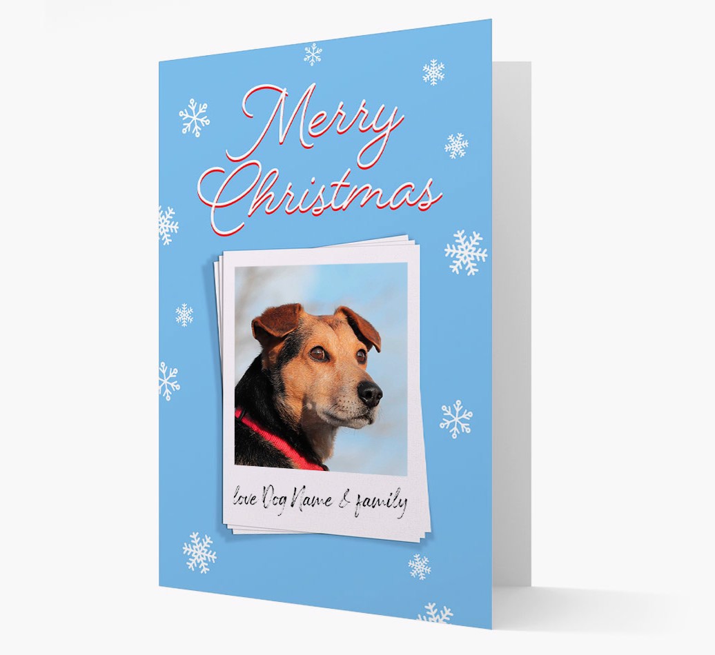 Merry Christmas Pawlaroid: Personalised {breedFullName} Photo Card - front