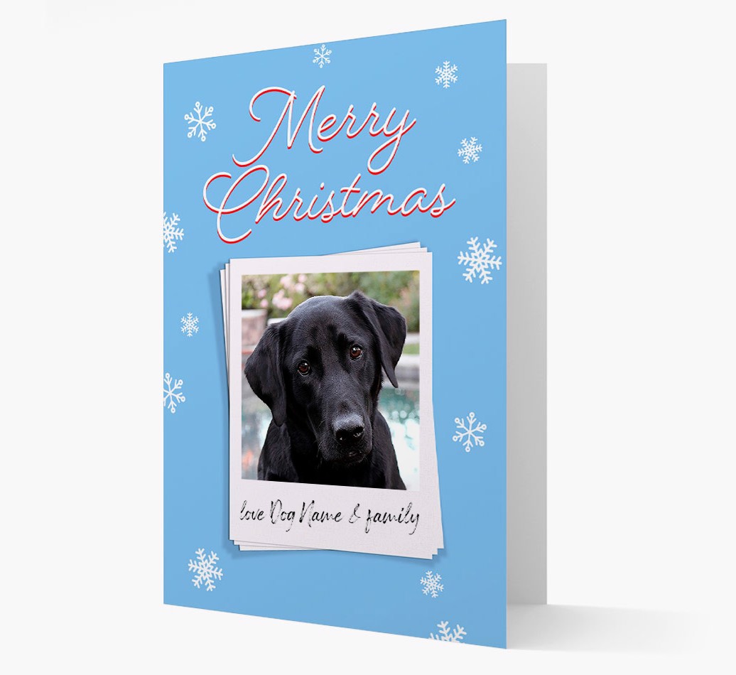 Merry Christmas Pawlaroid: Personalised {breedFullName} Photo Card - front