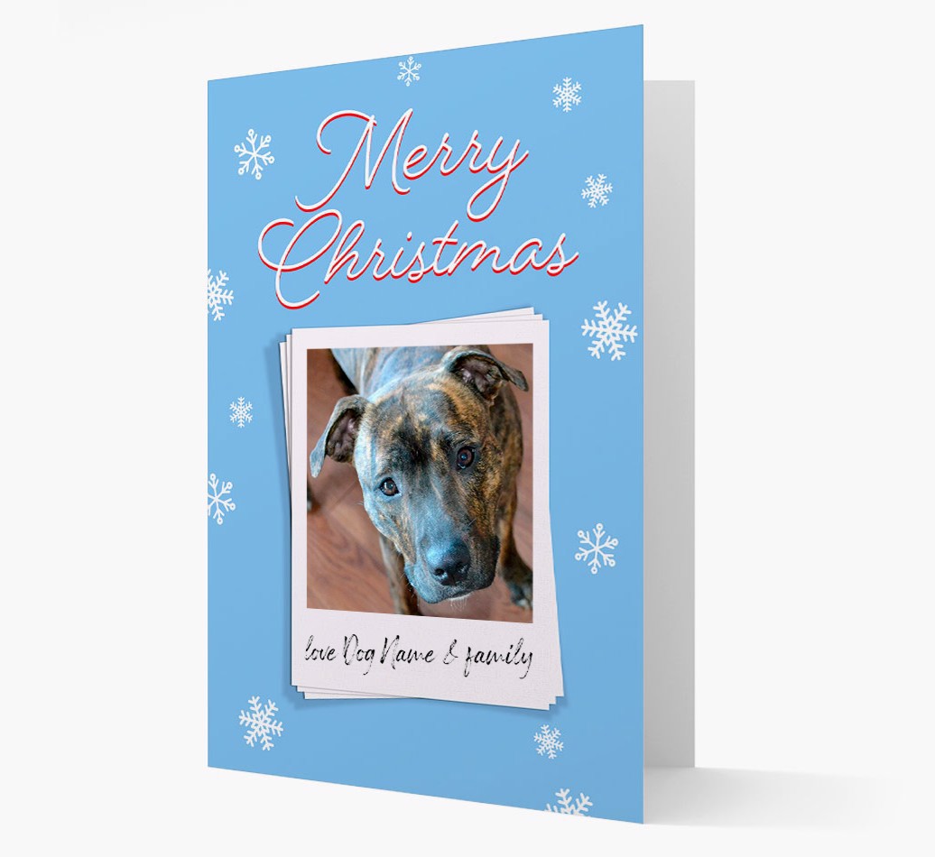 Merry Christmas Pawlaroid: Personalised {breedFullName} Photo Card - front