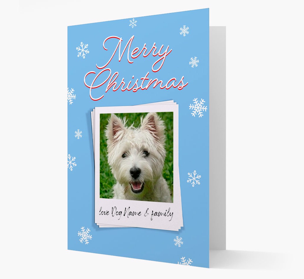 Merry Christmas Pawlaroid: Personalized {breedFullName} Photo Card - front