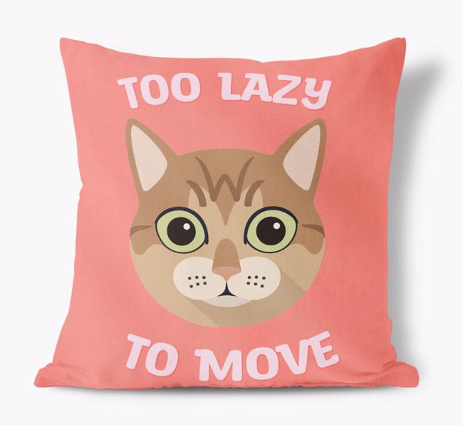 Too Lazy To Move: Personalised {breedCommonName} Canvas Cushion