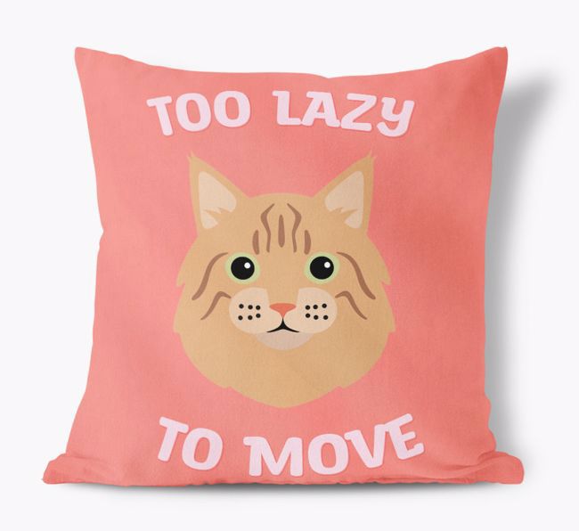 Too Lazy To Move: Personalized {breedCommonName} Canvas Pillow