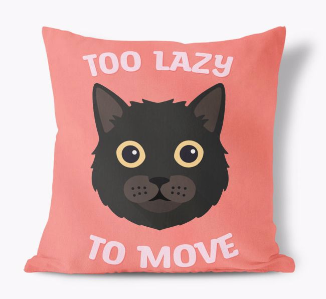 Too Lazy To Move: Personalised {breedCommonName} Canvas Cushion