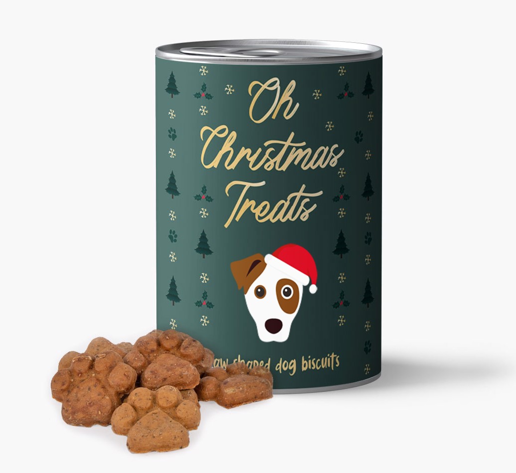 Oh Christmas Treats : Personalised {breedShortName} Pressitin With Paw Shaped Biscuits