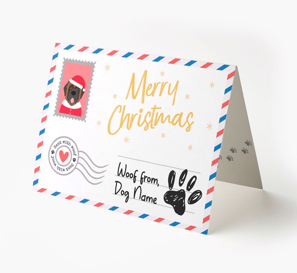 Merry Christmas Postcard : Personalised {breedFullName} Card