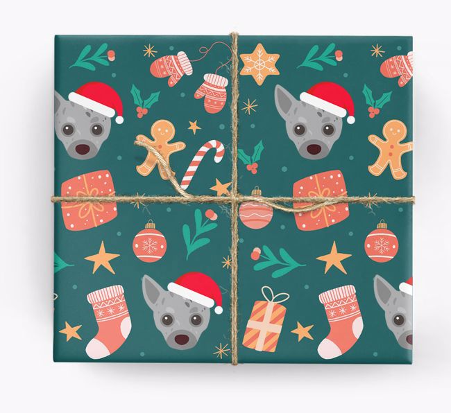 Christmas Pattern: Personalised {breedFullName} Wrapping Paper