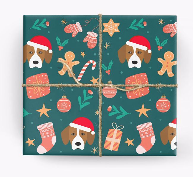 Christmas Pattern: Personalised {breedFullName} Wrapping Paper