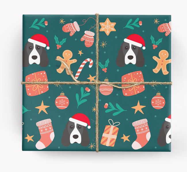 Christmas Pattern: Personalised {breedFullName} Wrapping Paper