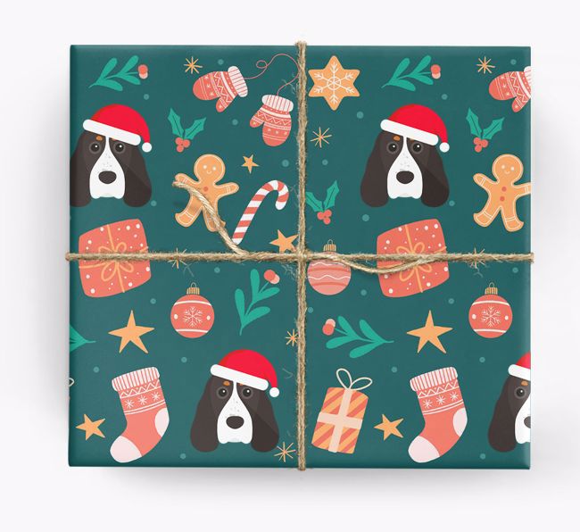 Christmas Pattern: Personalised {breedFullName} Wrapping Paper