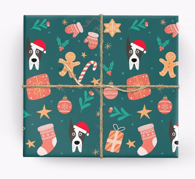 Christmas Pattern: Personalised {breedFullName} Wrapping Paper