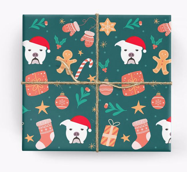 Christmas Pattern: Personalised {breedFullName} Wrapping Paper