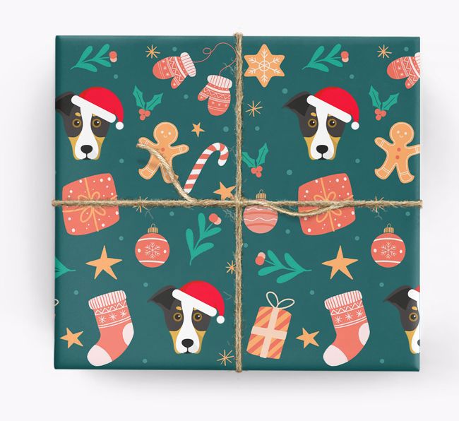 Christmas Pattern: Personalised {breedFullName} Wrapping Paper