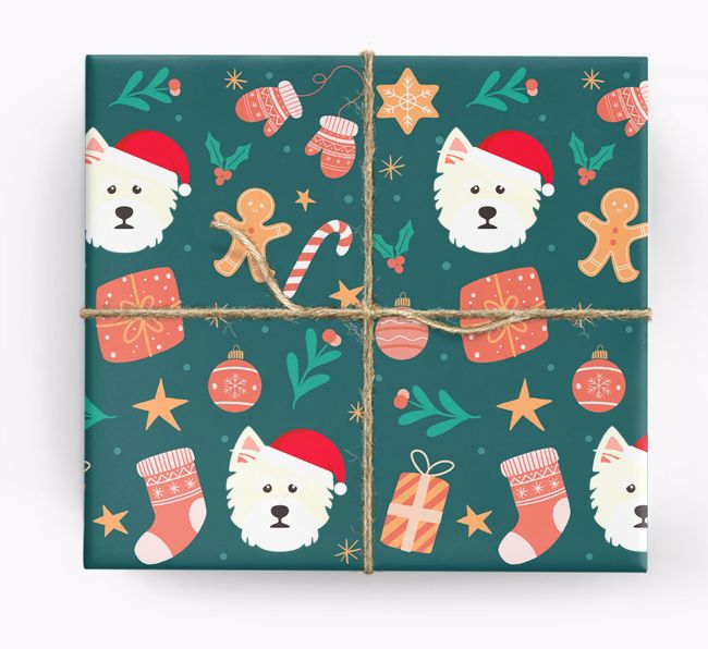 Christmas Pattern: Personalised {breedFullName} Wrapping Paper