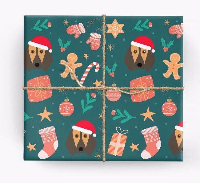 Christmas Pattern: Personalised {breedFullName} Wrapping Paper