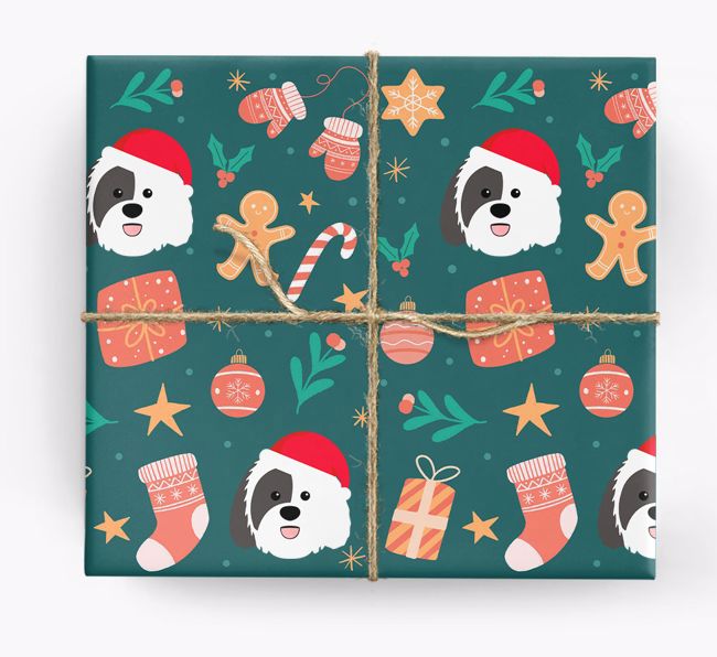 Christmas Pattern: Personalised {breedFullName} Wrapping Paper