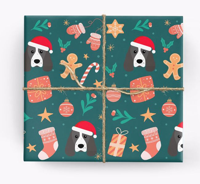 Christmas Pattern: Personalised {breedFullName} Wrapping Paper