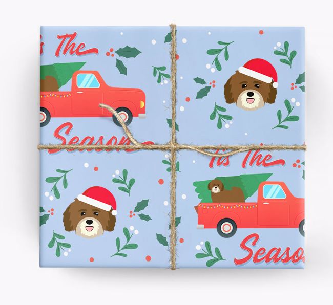 Christmas Pickup Truck: Personalized {breedFullName} Wrapping Paper