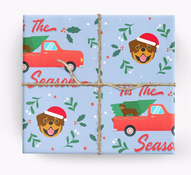 Christmas Pickup Truck: Personalized {breedFullName} Wrapping Paper