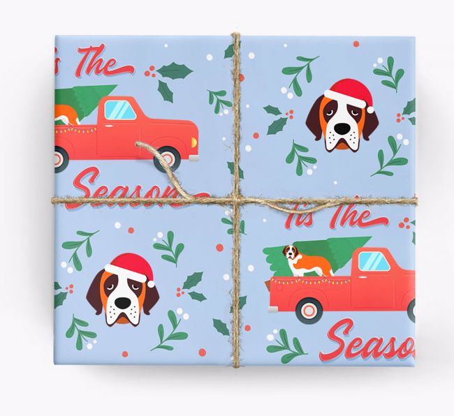 Christmas Pickup Truck: Personalized {breedFullName} Wrapping Paper