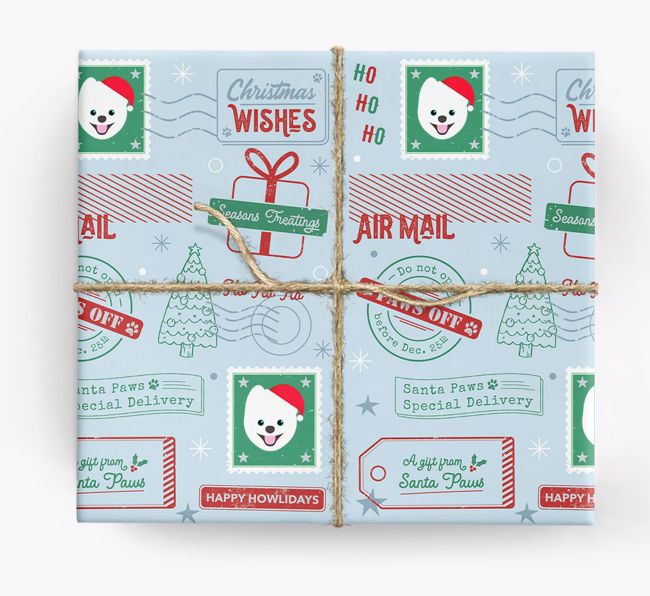 Christmas Rubber Stamps: Personalized {breedFullName} Wrapping Paper