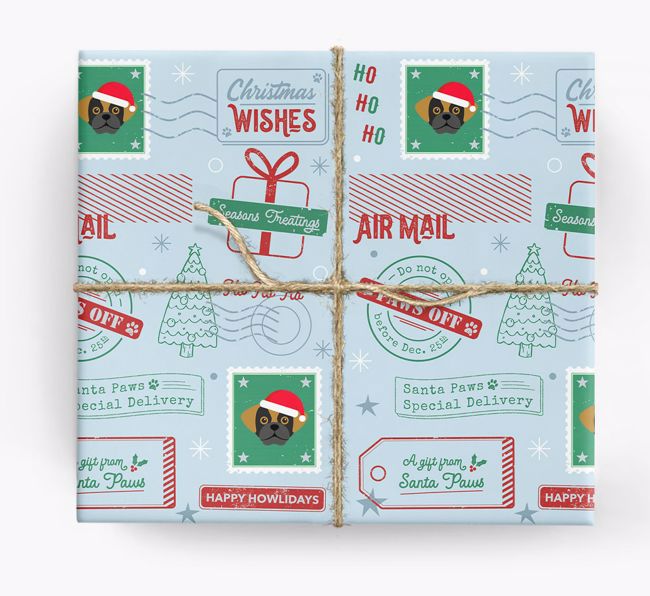 Christmas Rubber Stamps: Personalized {breedFullName} Wrapping Paper