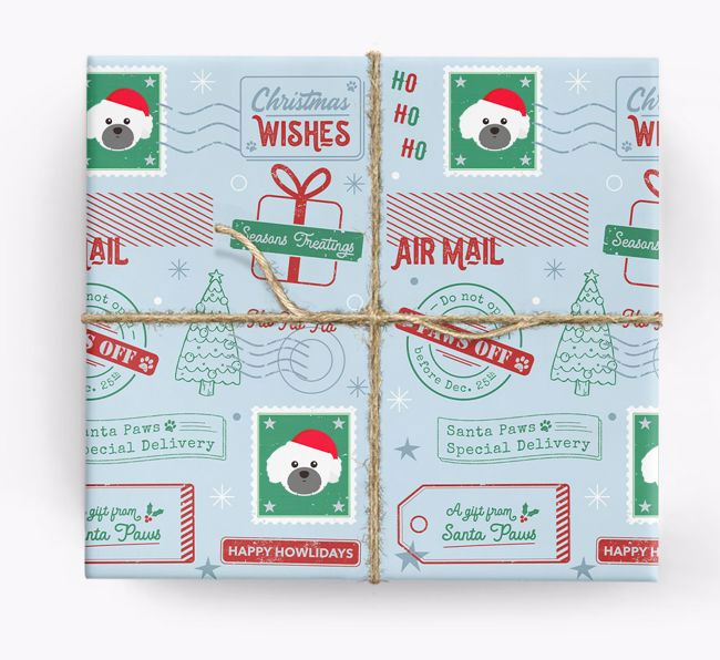 Christmas Rubber Stamps: Personalized {breedFullName} Wrapping Paper