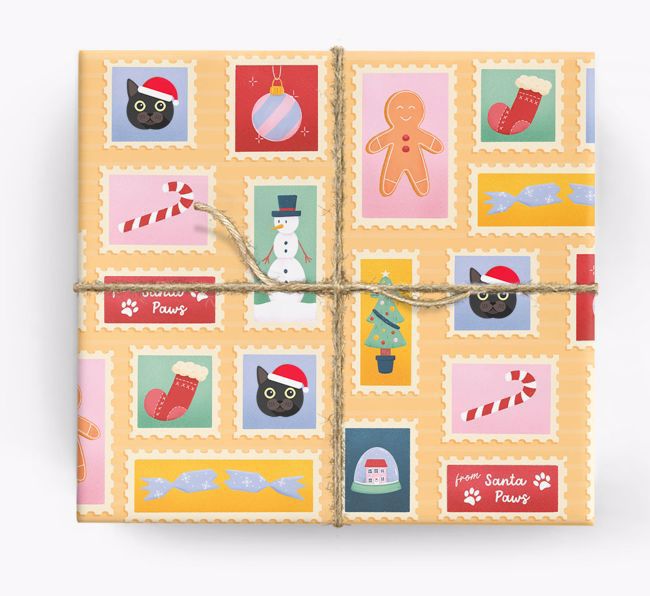 Christmas Stamps: Personalized {breedCommonName} Wrapping Paper