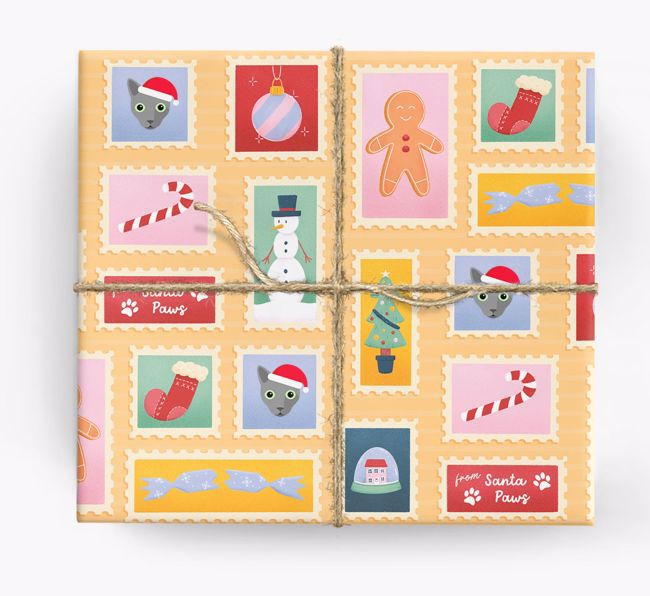 Christmas Stamps: Personalized {breedCommonName} Wrapping Paper