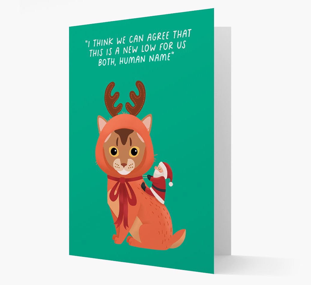 Reindeer Costume: Personalised {breedCommonName} Card - stood up