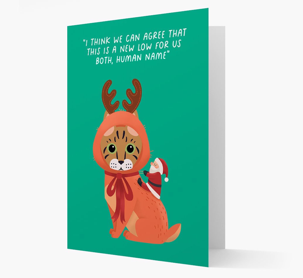 Reindeer Costume: Personalised {breedCommonName} Card - stood up