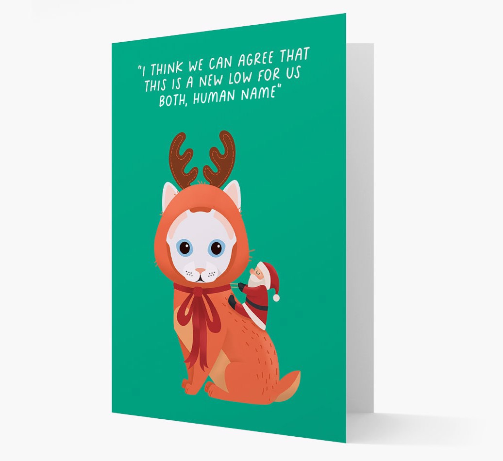 Reindeer Costume: Personalized {breedCommonName} Card - stood up