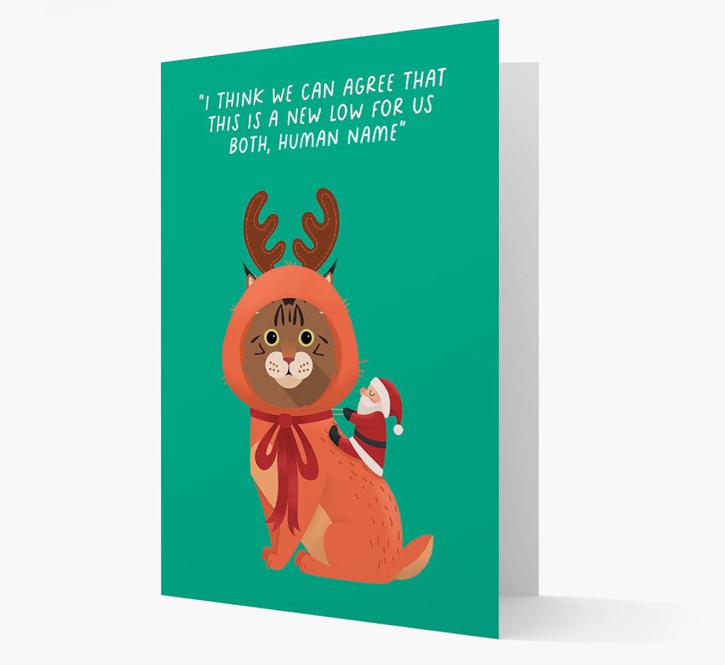 Reindeer Costume: Personalised {breedCommonName} Card - stood up