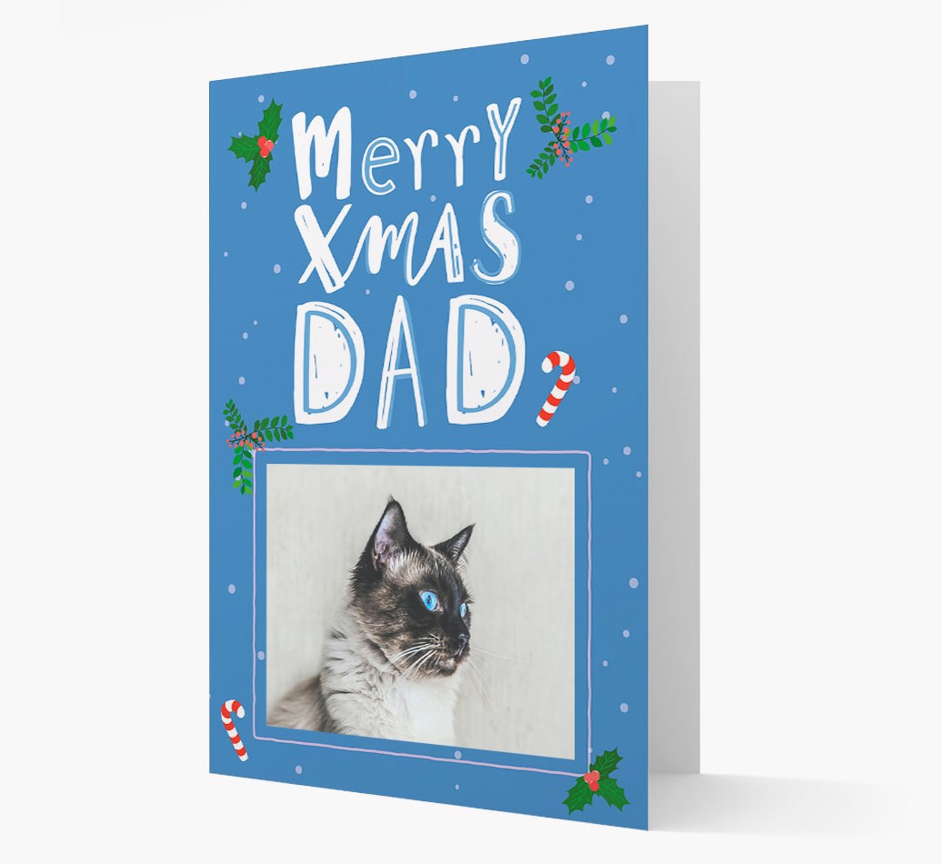 Merry Xmas Dad: Personalised {breedCommonName} Photo Card front