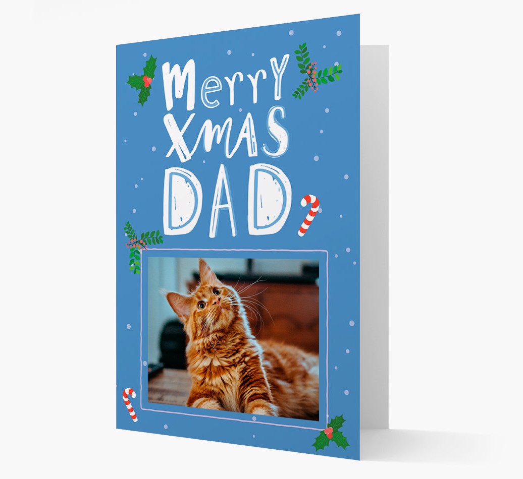 Merry Xmas Dad: Personalised {breedCommonName} Photo Card front