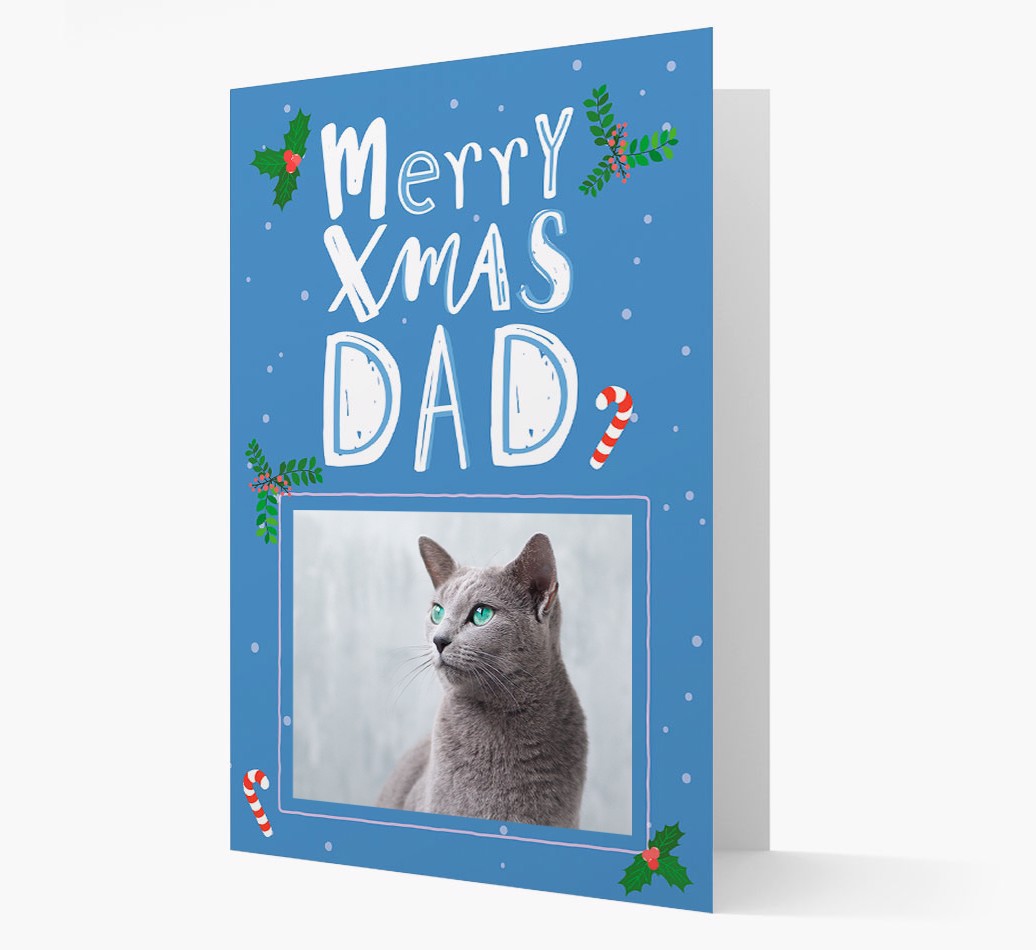 Merry Xmas Dad: Personalised {breedCommonName} Photo Card front