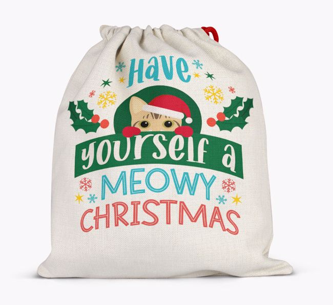 Have Yourself A Meowy Christmas: Personalized {breedFullName} Santa Sack
