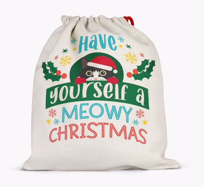 Have Yourself A Meowy Christmas: Personalised {breedFullName} Santa Sack