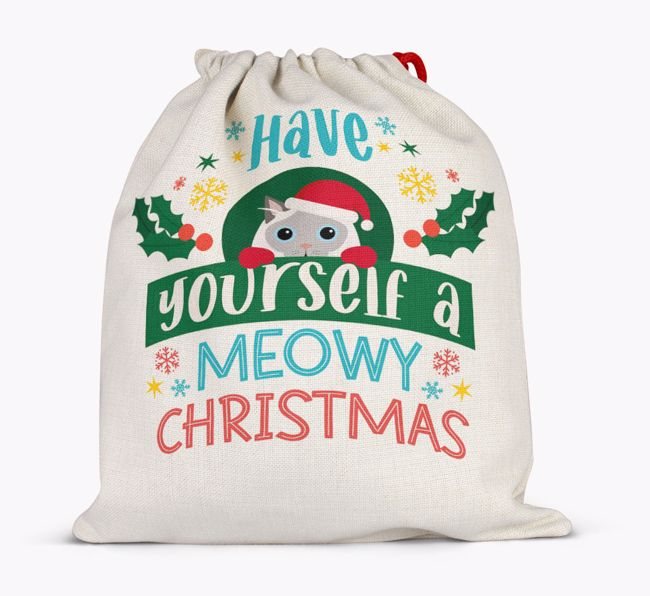 Have Yourself A Meowy Christmas: Personalized {breedFullName} Santa Sack