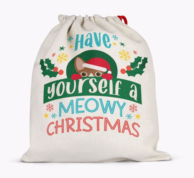 Have Yourself A Meowy Christmas: Personalised {breedFullName} Santa Sack