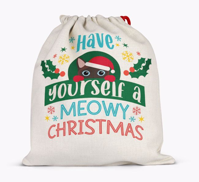 Have Yourself A Meowy Christmas: Personalised {breedFullName} Santa Sack