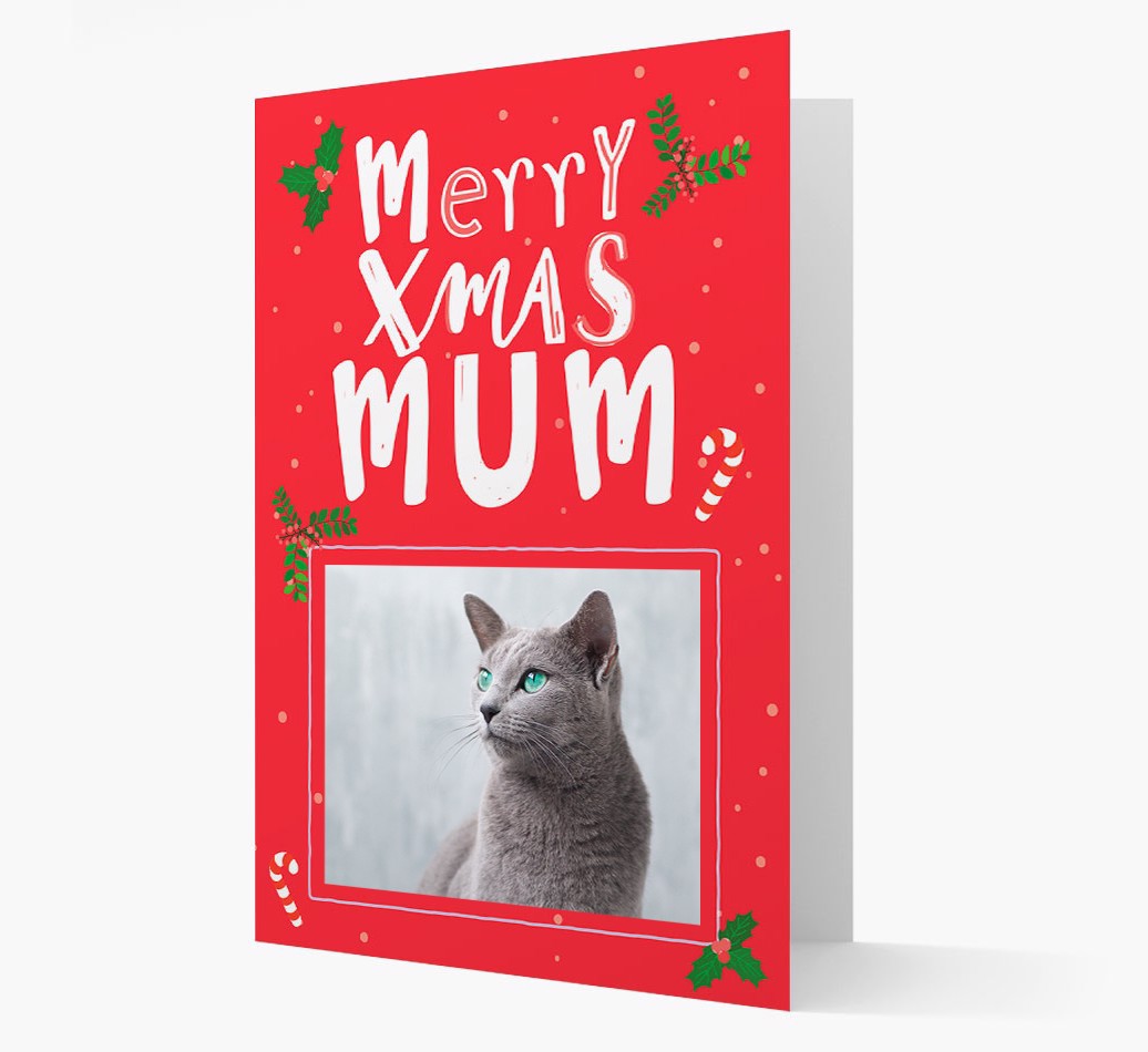 Merry Xmas Mum: Personalised {breedCommonName} Photo Card front