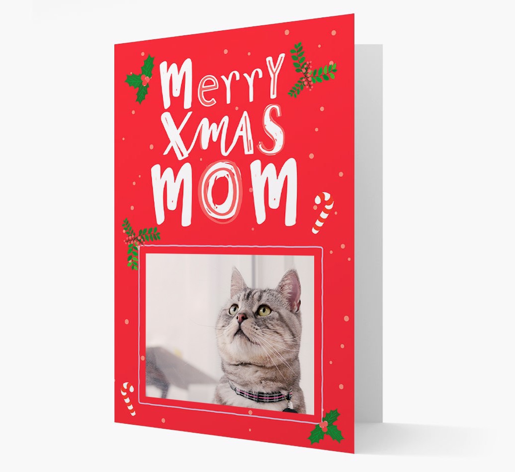 Merry Xmas Mom: Personalized {breedCommonName} Photo Card - Front