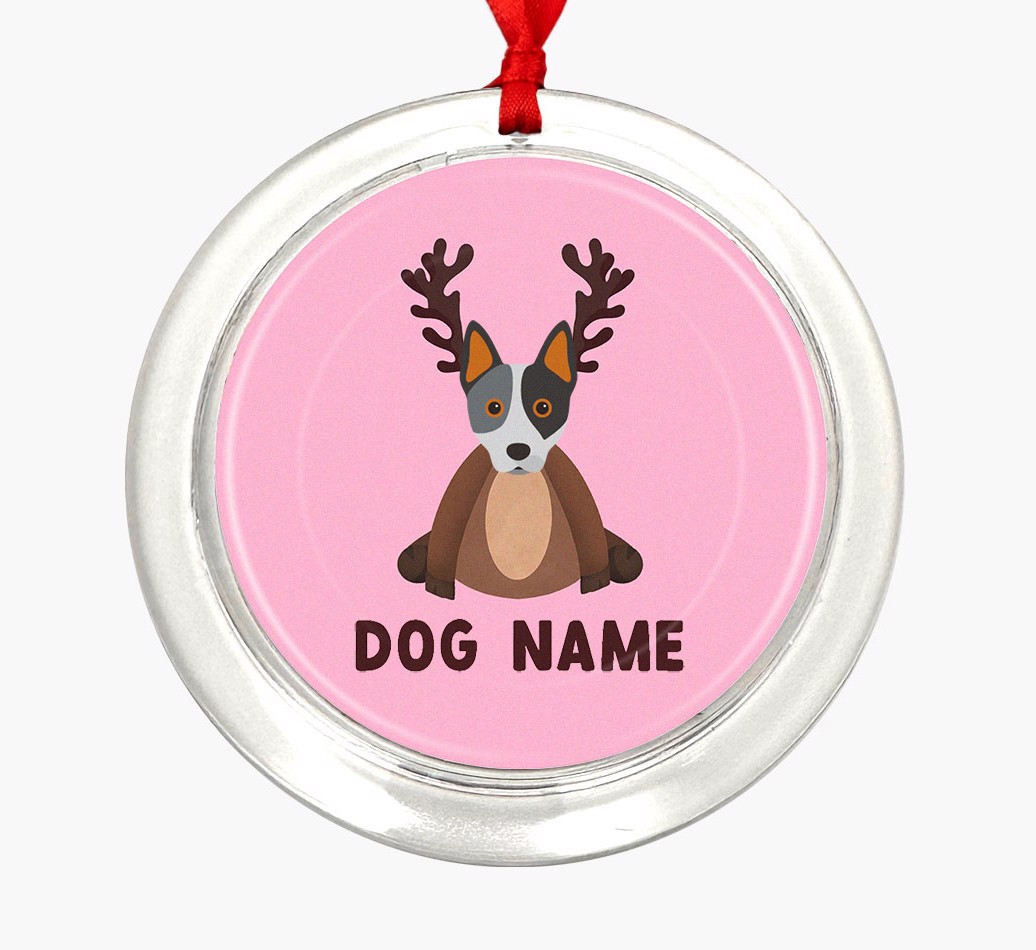 Reindog: Personalized {breedFullName} Christmas Decoration - Front