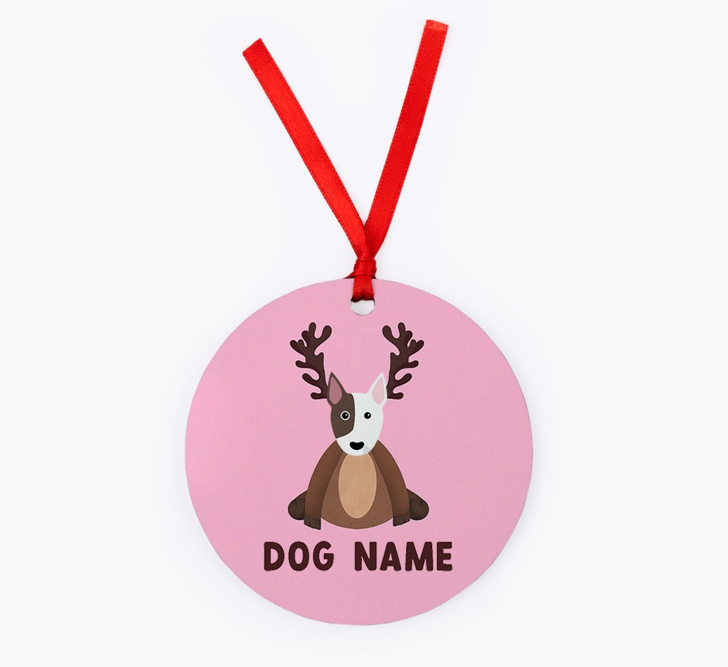 Reindog: Personalised {breedFullName} Christmas Decoration - Front