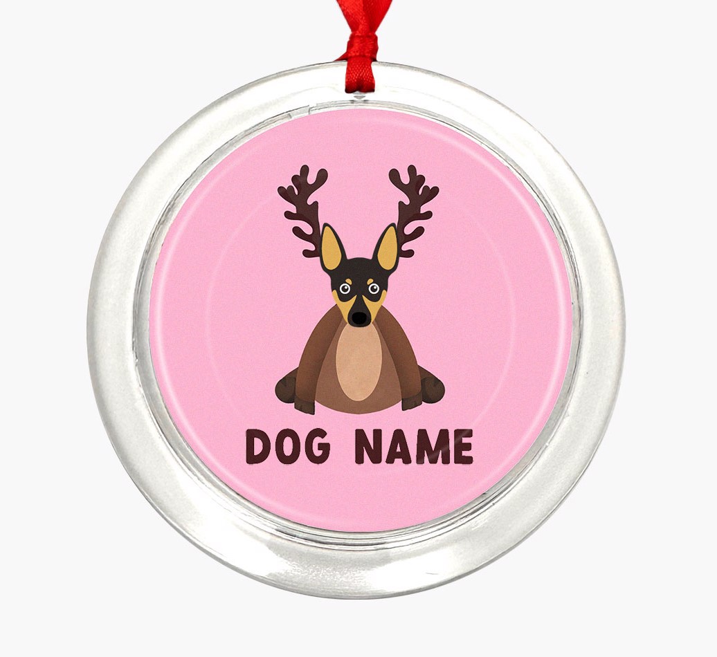Reindog: Personalized {breedFullName} Christmas Decoration - Front