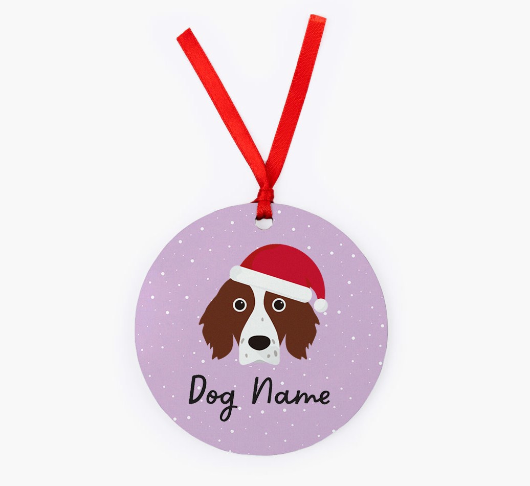 Snow: Personalised {breedFullName} Christmas Decoration - Front