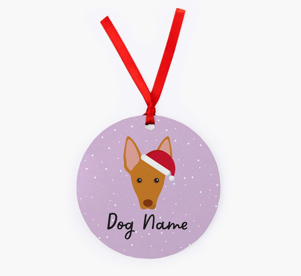 Snow: Personalised {breedFullName} Christmas Decoration - Front