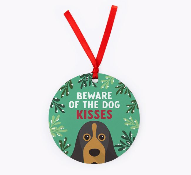 Beware Of The Dog Kisses: Personalised {breedFullName} Christmas Decoration