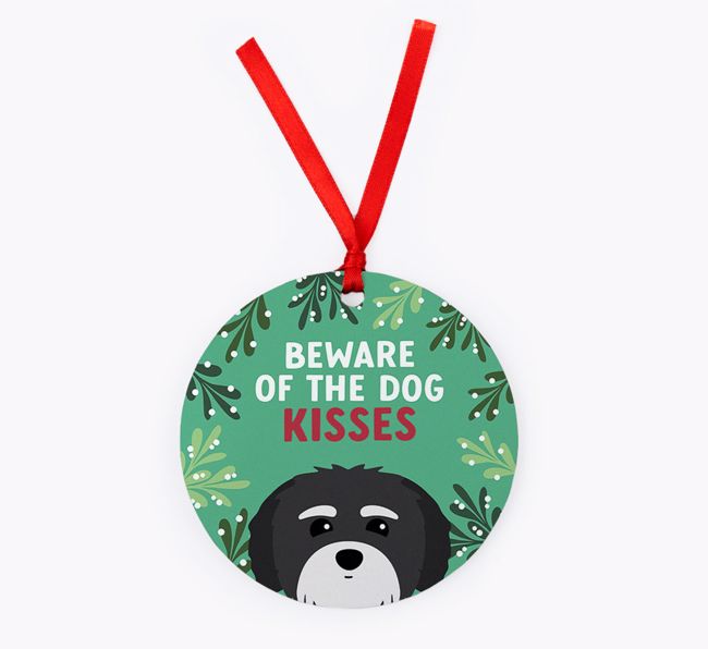Beware Of The Dog Kisses: Personalised {breedFullName} Christmas Decoration