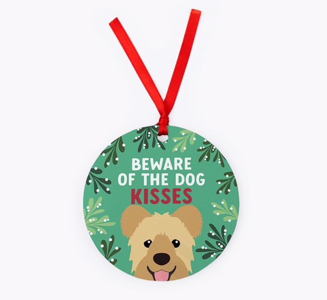 Beware Of The Dog Kisses: Personalised {breedFullName} Christmas Decoration